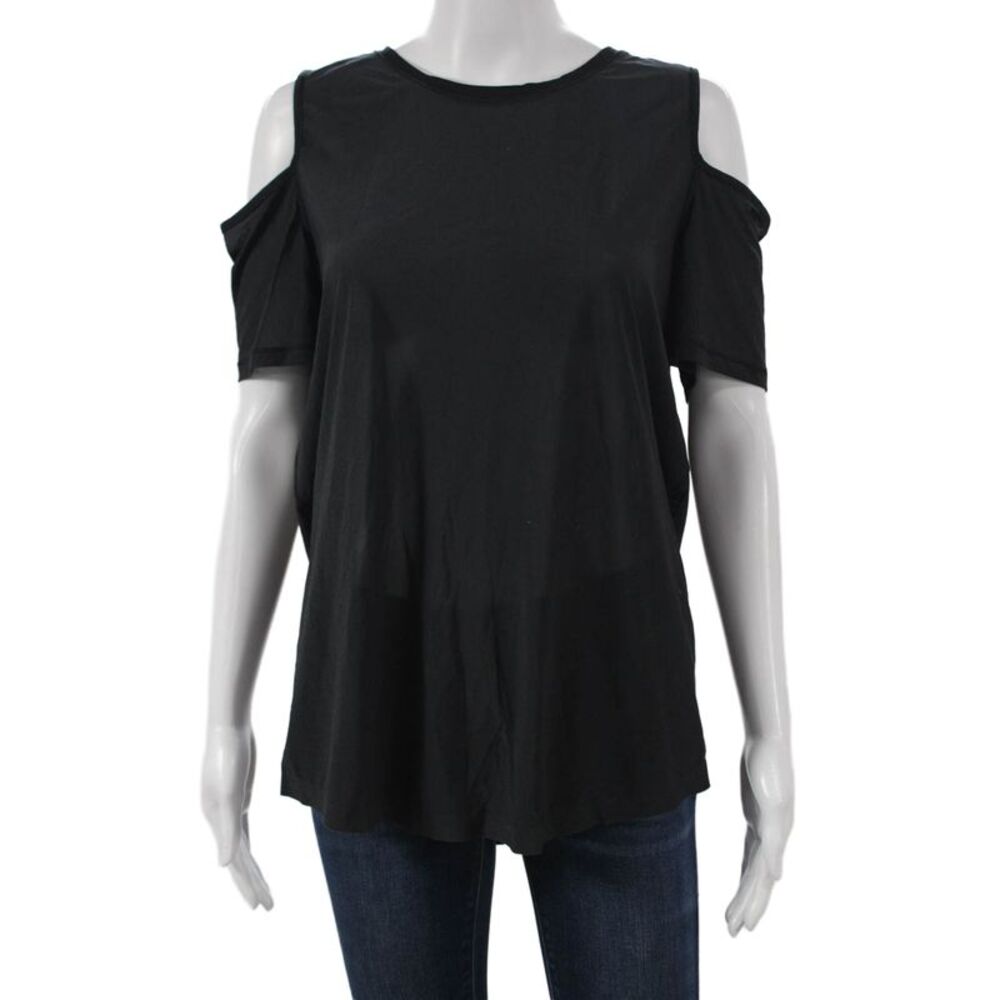 Lululemon Womens Black Basic Nylon Short Sleeve Round Neck T-Shirt Size 8